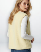 Sleeveless Teddy Vest with Snap Fasteners for Women