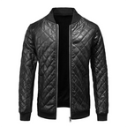 Slim Fit Black Leather Jacket for Men