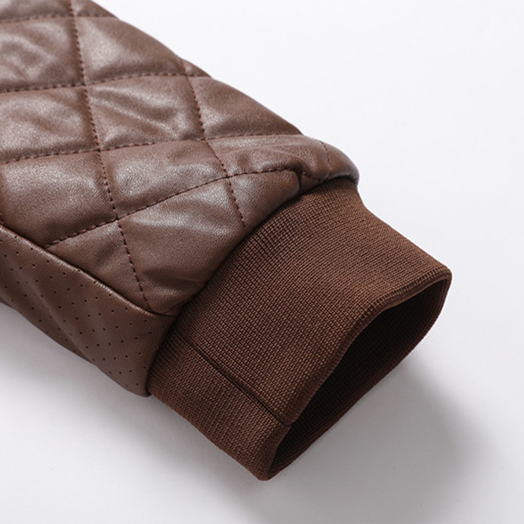 Slim Fit Black Leather Jacket for Men