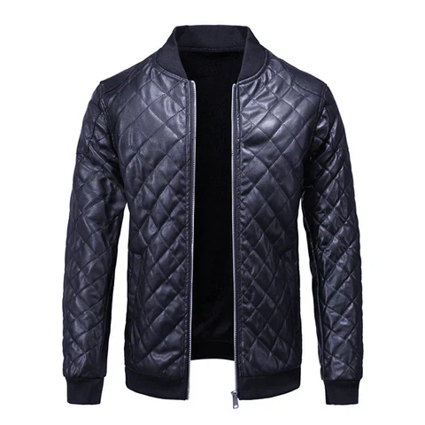Slim Fit Black Leather Jacket for Men