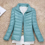 Slim Fit Down Jacket with Stand-Up Collar for Women