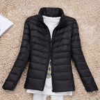 Slim Fit Down Jacket with Stand-Up Collar for Women