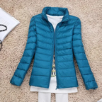 Slim Fit Down Jacket with Stand-Up Collar for Women