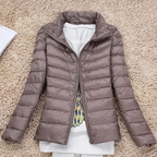 Slim Fit Down Jacket with Stand-Up Collar for Women