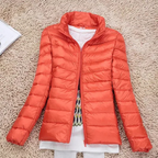 Slim Fit Down Jacket with Stand-Up Collar for Women