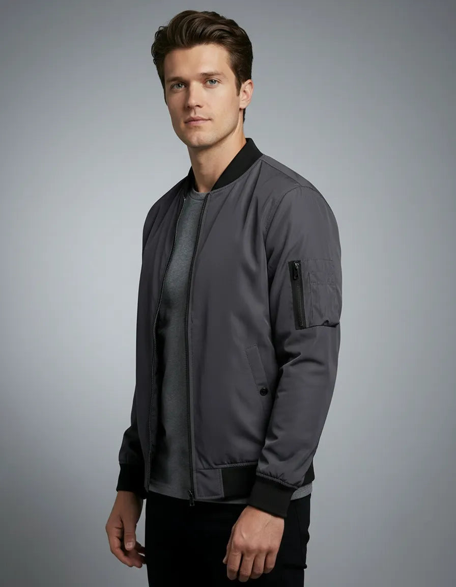 Slim Fit Lightweight Bomber Jacket for Men