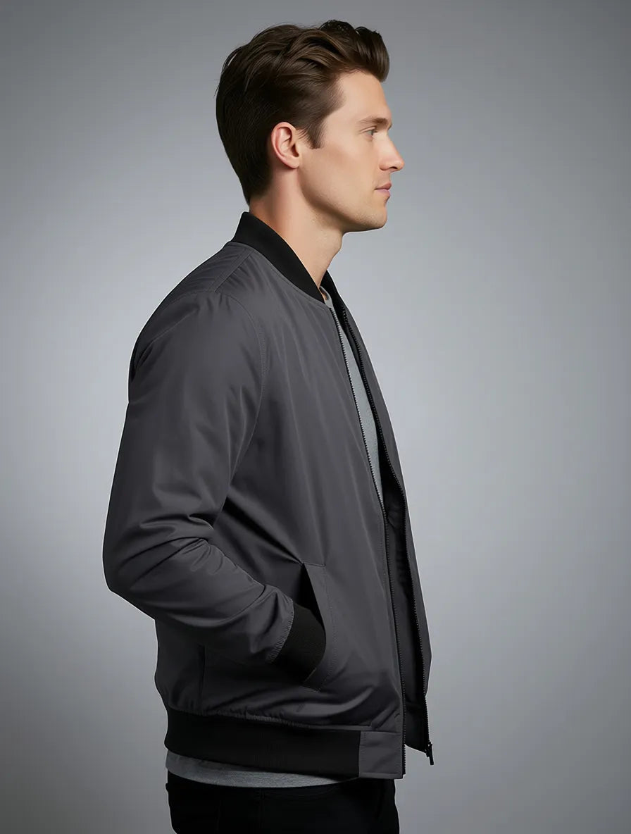Slim Fit Lightweight Bomber Jacket for Men