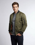 Slim Fit Lightweight Bomber Jacket for Men