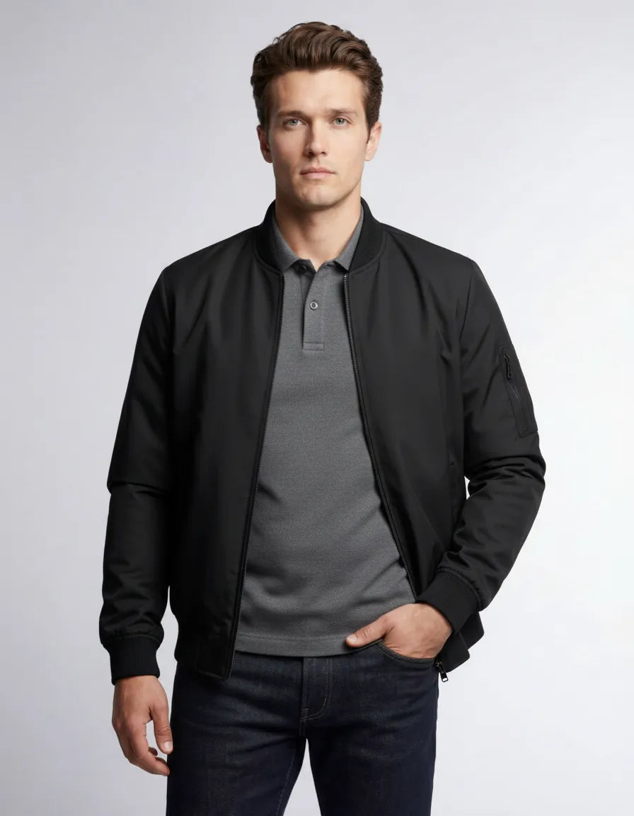 Slim Fit Lightweight Bomber Jacket for Men