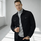 Slim Fit Shirt Jacket for Men with Chest Pockets