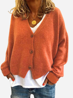 Boxy V-Neck Women's Buttoned Cardigan