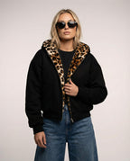 Sporty Hooded Bomber Jacket for Women