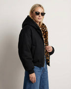 Sporty Hooded Bomber Jacket for Women