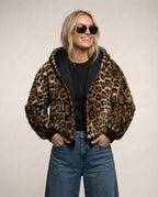 Sporty Hooded Bomber Jacket for Women