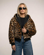 Sporty Hooded Bomber Jacket for Women