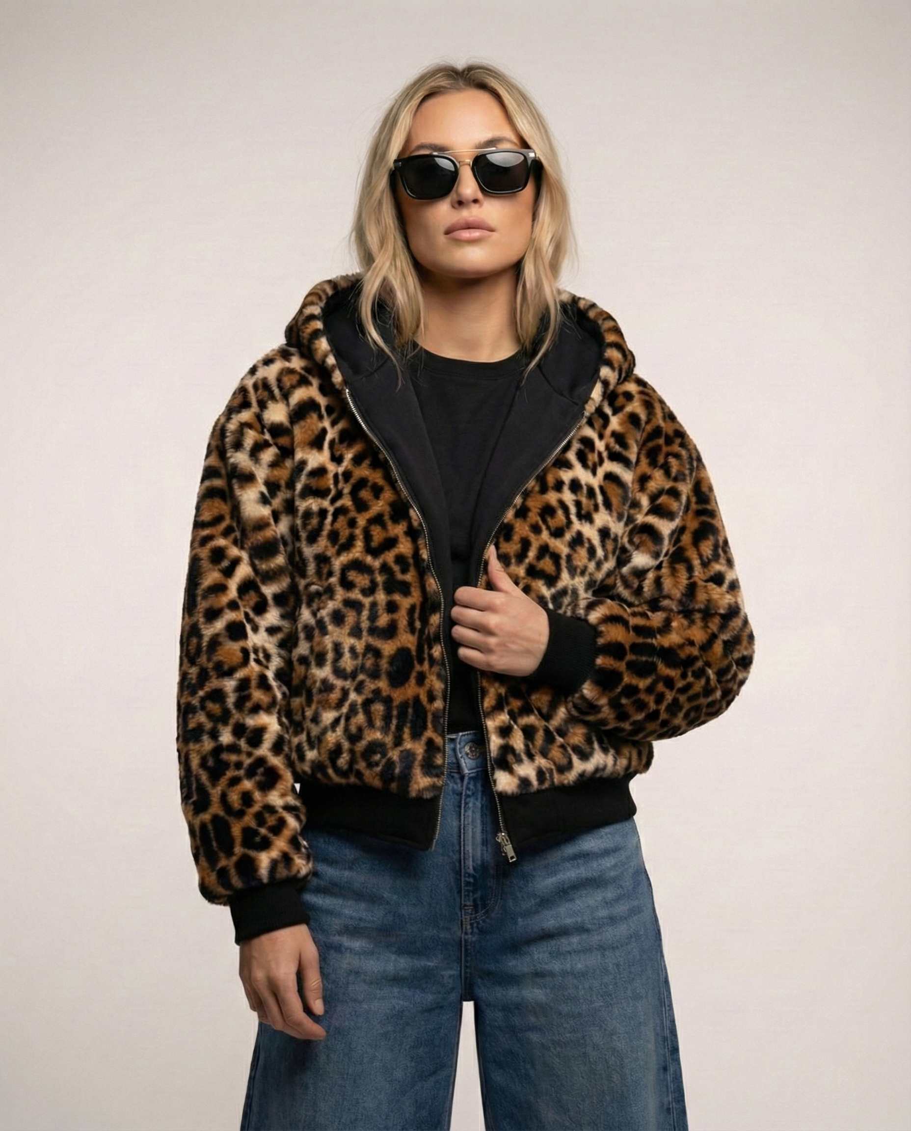 Sporty Hooded Bomber Jacket for Women