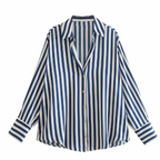 Striped Long Sleeve Blouse for Women