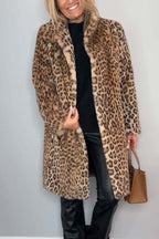 Tailored Leopard Print Coat for Women 0