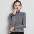 Turtleneck Pullover Sweater for Women, Regular Fit