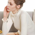 Turtleneck Pullover Sweater for Women, Regular Fit