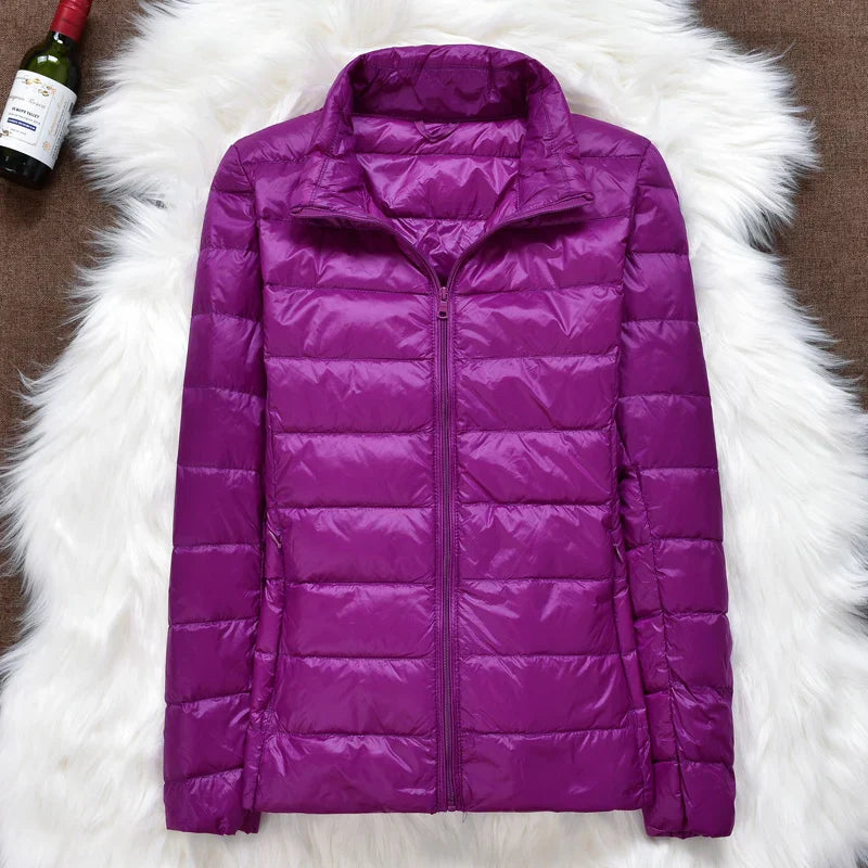 Ultralight Down Puffer Jacket with Hood for Women