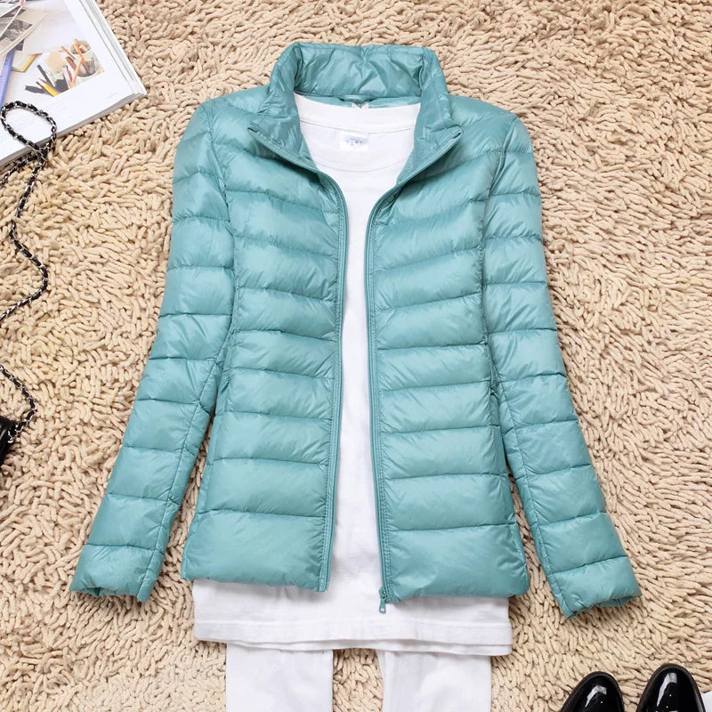 Ultralight Down Puffer Jacket with Hood for Women