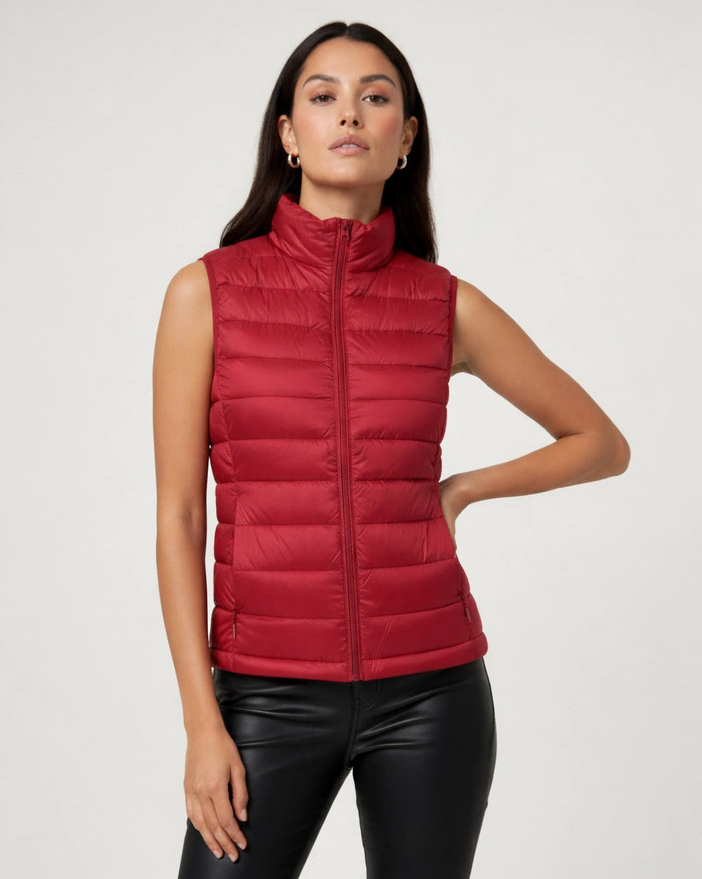 Ultralight Quilted Women's Vest with Stand-Up Collar