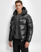 Unisex Medium Length Puffer Jacket with Hood