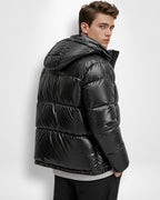 Unisex Medium Length Puffer Jacket with Hood