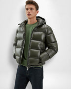 Unisex Medium Length Puffer Jacket with Hood