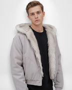 Unisex Winter Jacket with Fluffy Hood and Warm Lining