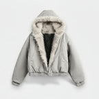 Unisex Winter Jacket with Fluffy Hood and Warm Lining