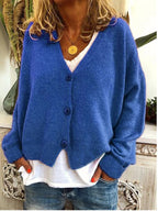 V-Neck Buttoned Long Cardigan for Women 2