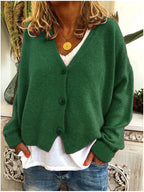 V-Neck Buttoned Long Cardigan for Women 3