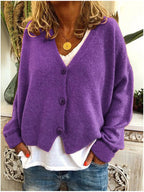 V-Neck Buttoned Long Cardigan for Women 5