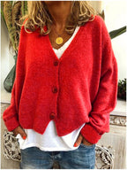 V-Neck Buttoned Long Cardigan for Women 6