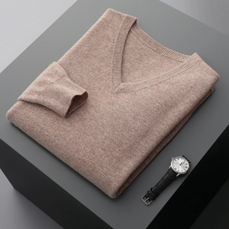 V-Neck Knit Sweater for Men
