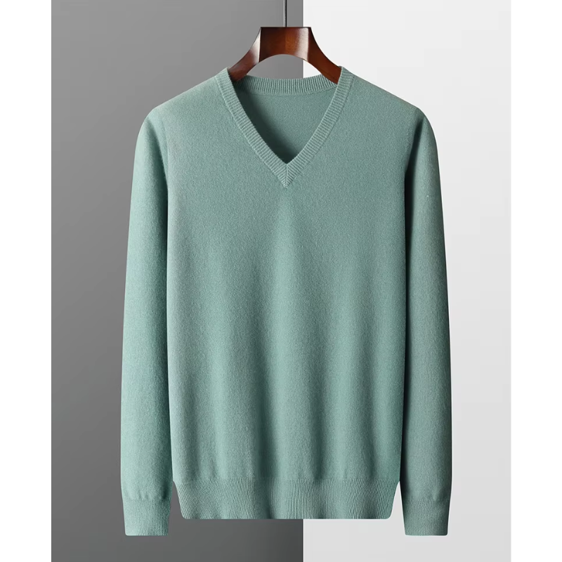 V-Neck Knit Sweater for Men