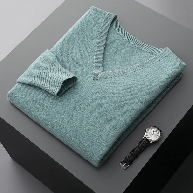 V-Neck Knit Sweater for Men