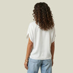 V-Neck Short Sleeve Women's Blouse with Minimalist Design