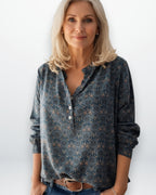 Vintage-Style Long Sleeve Blouse for Women