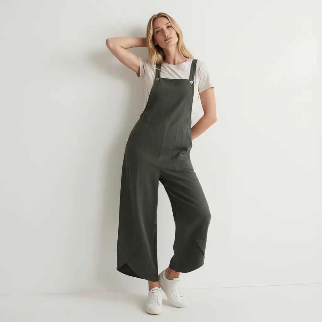 Wide Fit Lightweight Dungarees for Women