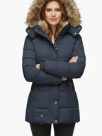 Women's Tailored Winter Jacket with Removable Faux Fur Hood