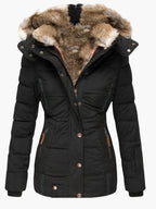 Women's Tailored Winter Jacket with Removable Faux Fur Hood