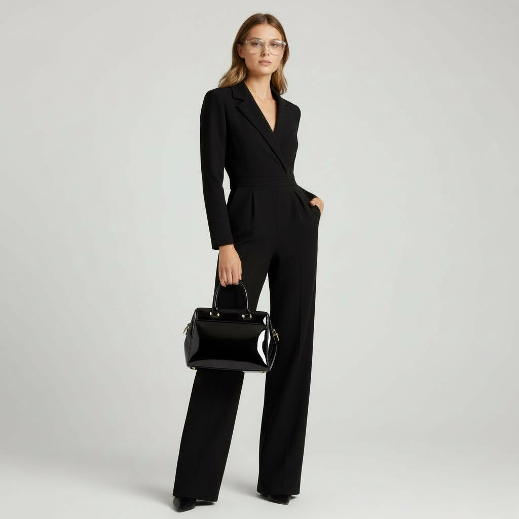 Wrap Jumpsuit with Long Sleeves for Women