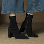 Virelle Suede Block-Heel Boots – Product image 25