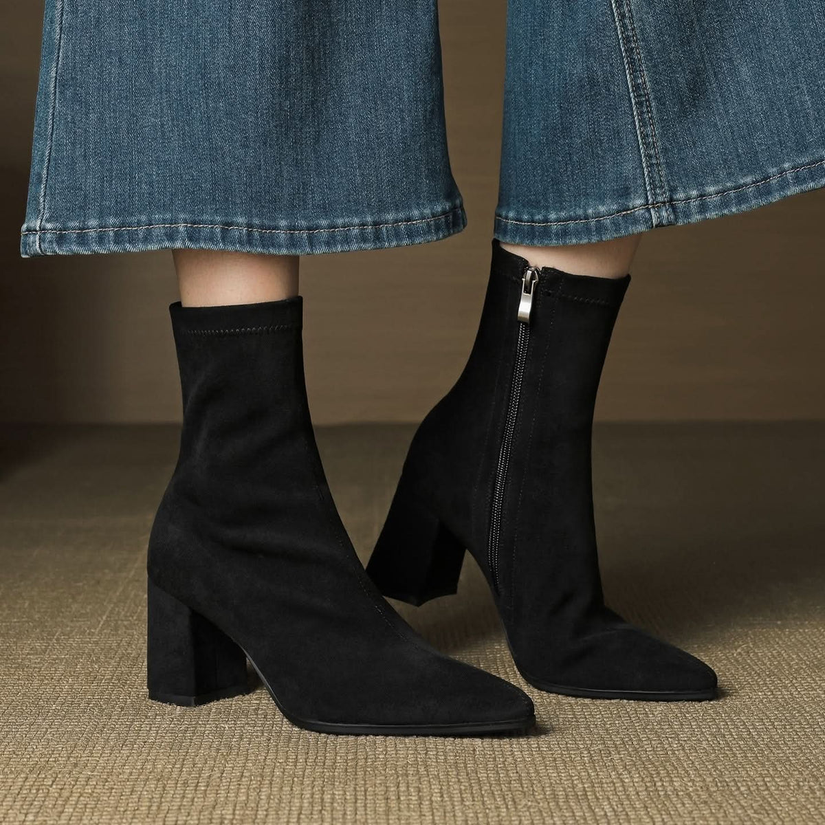 Virelle Suede Block-Heel Boots – Product image 25