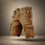 Branth Utility Cargo Shorts in Pale Blue - front view summer look