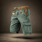 Branth Utility Cargo Shorts in Red - front view bold colour