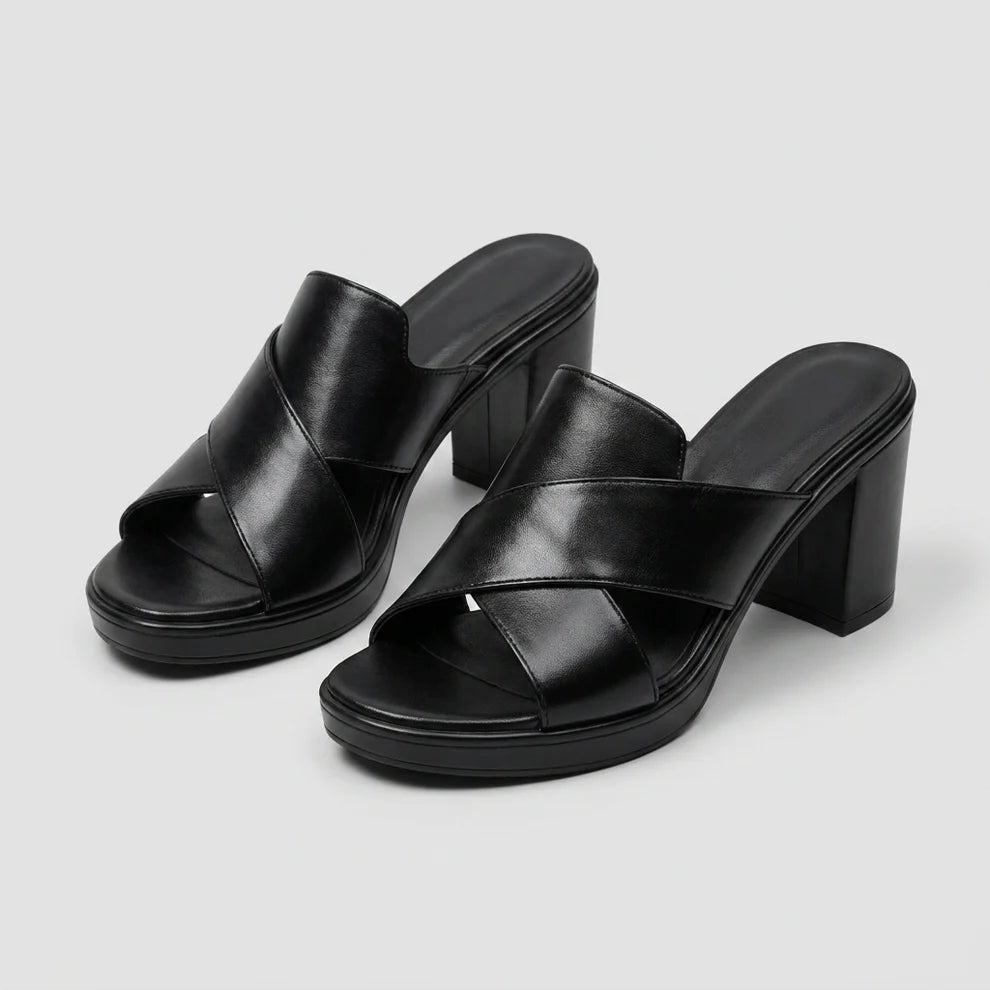 Elegant Comfort Mule Sandals - arch support detail for comfortable posture